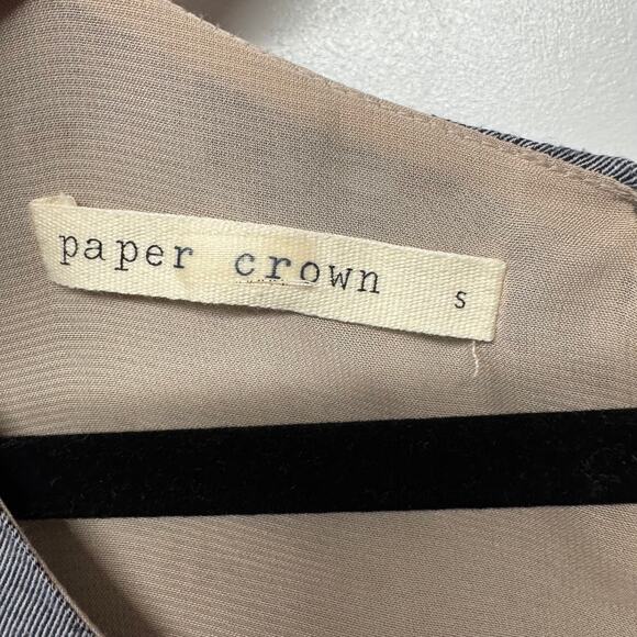 Paper Crown Drop Waist Blue Copper Dot Maternity Dress 3/4 Sleeve Size Small - Picture 6 of 10